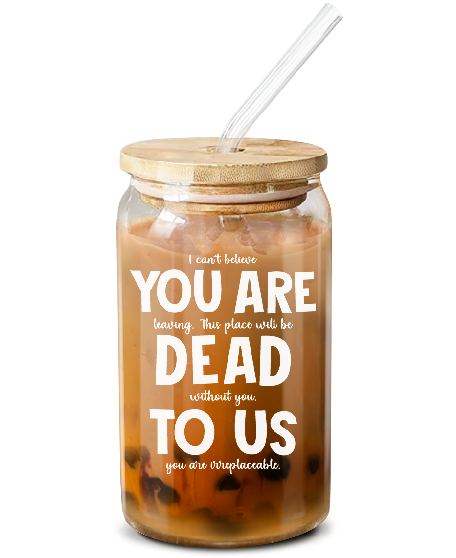 Iced Coffee Cup with Lid and Glass Straw - Beer can Glass - Teacher Gifts