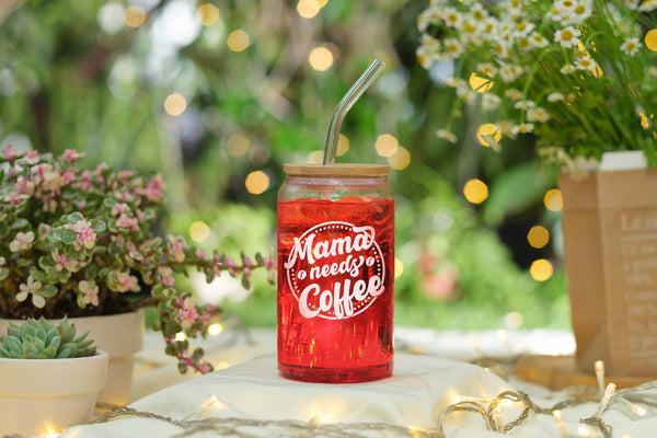 mama need coffee - 16 oz coffee glass