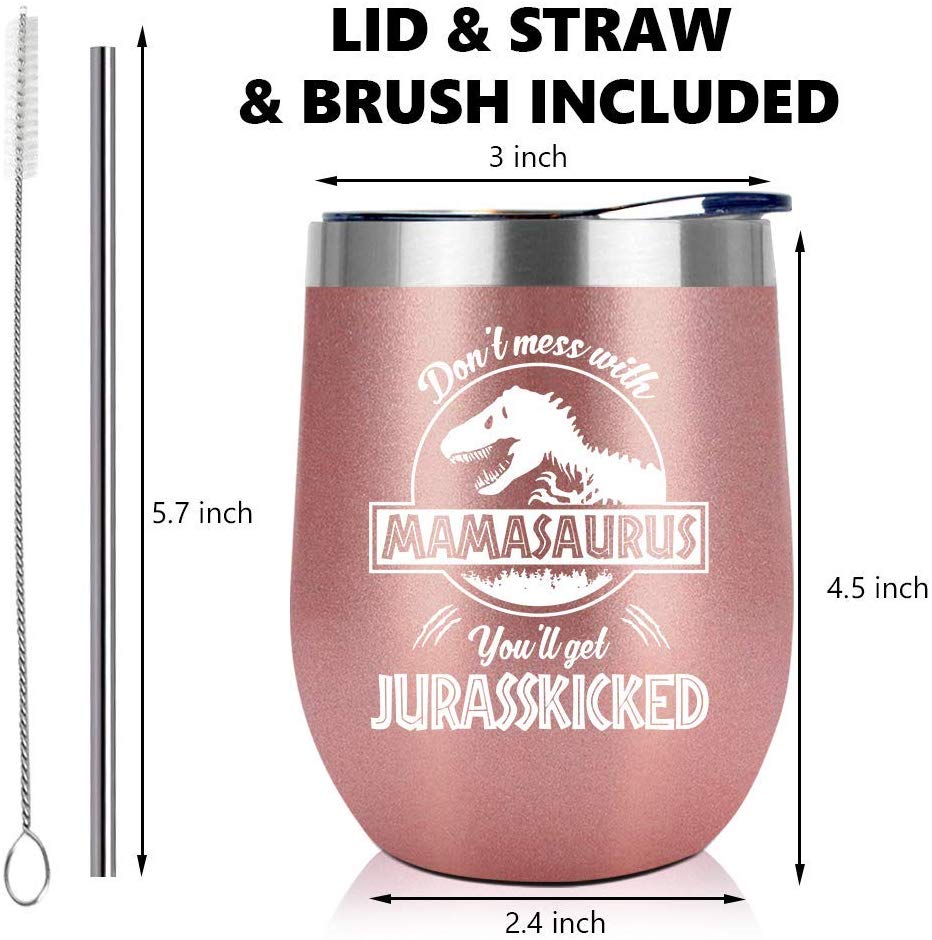 Gifts for Mom Don't Mess With Mamasaurus You'll Get Jurasskicked Stainless  Steel Vacuum Insulated Travel Tumbler 20oz with Lid, for Ice Drink, Hot  Beverage: Buy Online at Best Price in UAE 