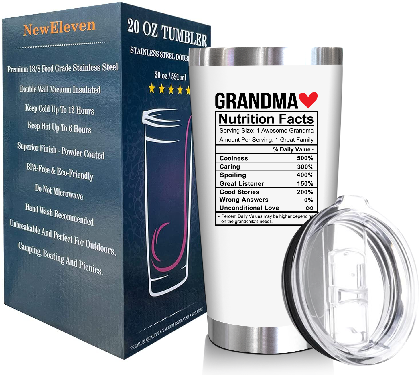 Grandma Life - Grandma Gifts - Stainless Steel Tumbler 20oz Gifts For Women  - Birthday Christmas Gifts for Grandma