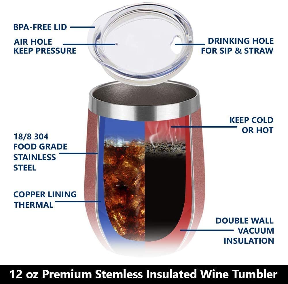 12 Oz Premium Stainless Insulated Wine Tumbler